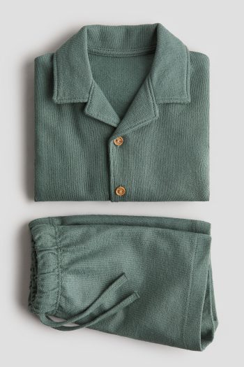 2-Piece Towel Fabric Shirt and Shorts Set