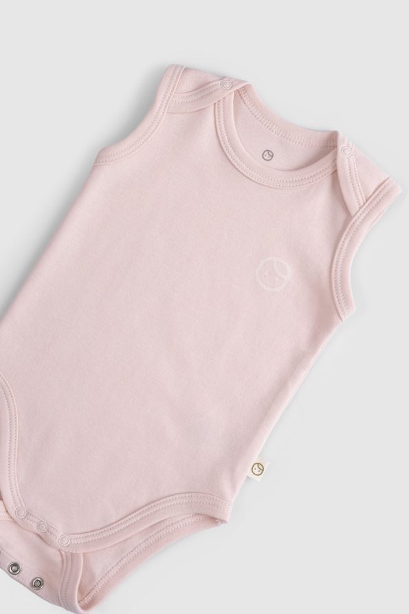 2-Pack Adjustable Pink and Ecru Snaps Bodysuit