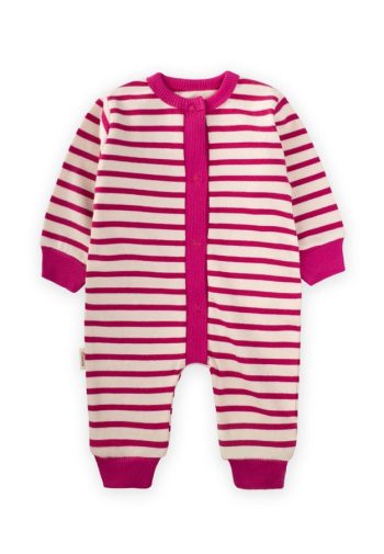 Striped Knit Romper 0-3 Years Fuchsia