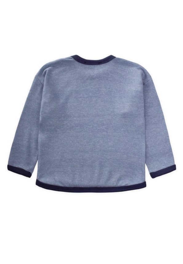 Contrast Detail Marled Sweatshirt for Ages 1-5 Indigo Blue