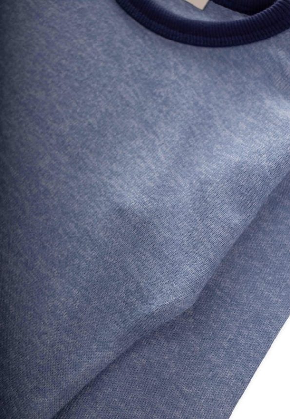 Contrast Detail Marled Sweatshirt for Ages 1-5 Indigo Blue