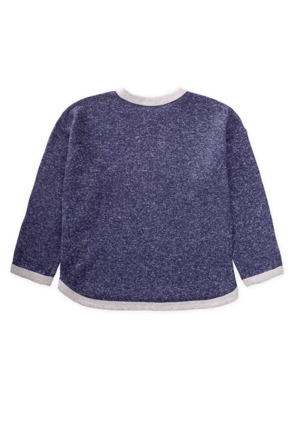 Contrast Detail Fleece Sweatshirt for Ages 1-5 Navy Blue