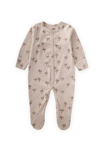 Baby Footed Bodysuit with Gloves - Palm Pattern 0-9 Months
