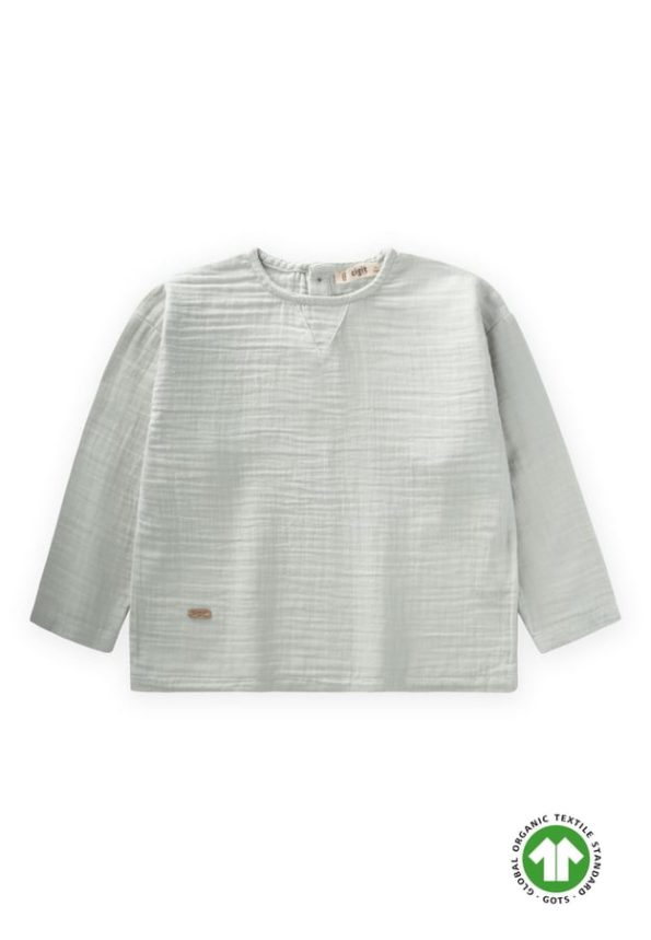 Organic Triangular Panel Seasonal Sweatshirt 2-10 Years Mint Green