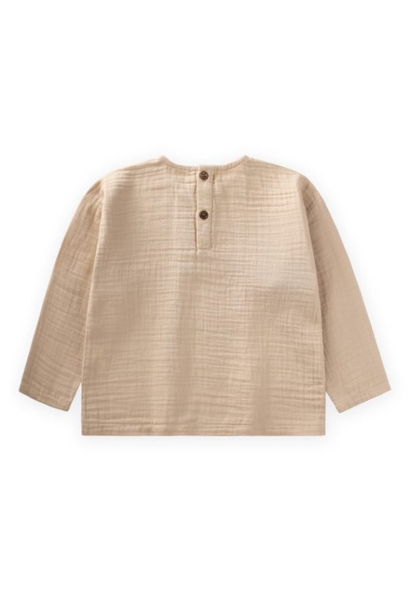 Organic Triangular Panel Seasonal Sweatshirt 2-10 Years Beige