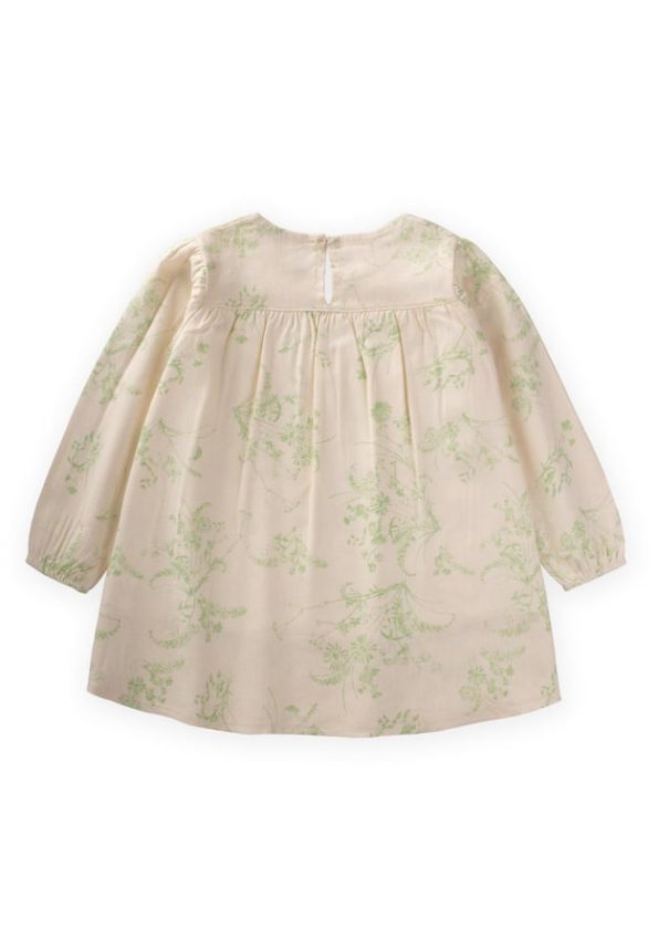 Flower Pattern Dress for Ages 2-6 in Green