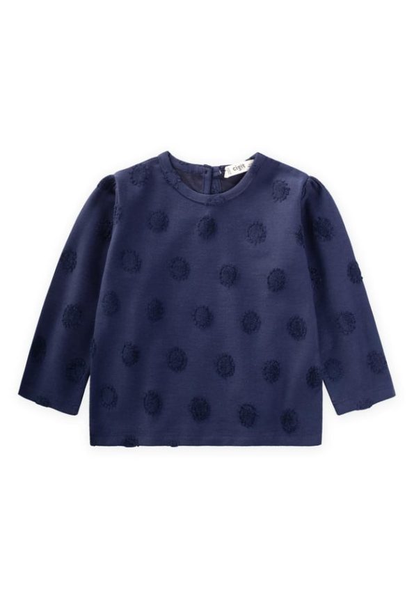 Sun Patterned Sweatshirt for Ages 1-8 Navy Blue