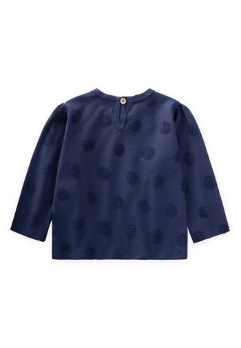 Sun Patterned Sweatshirt for Ages 1-8 Navy Blue