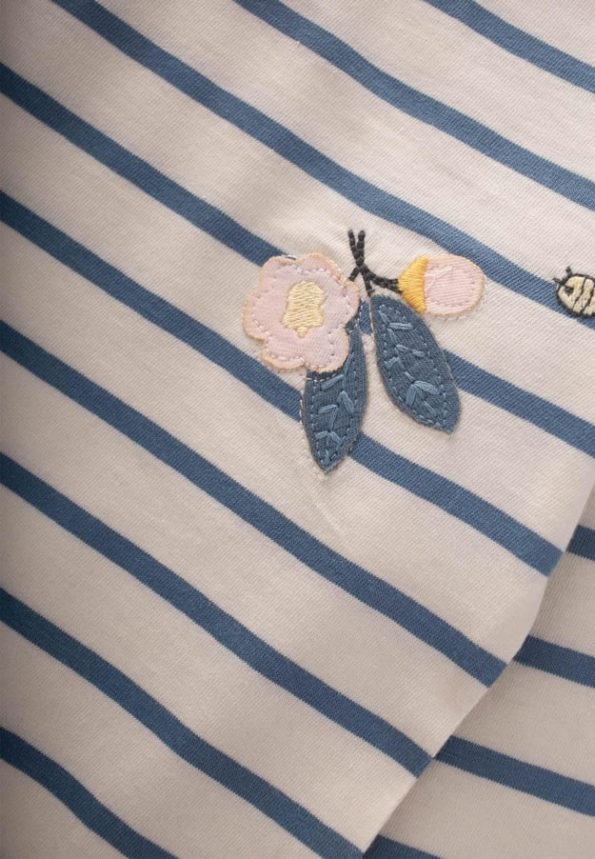 Seasonal Set with Appliqué Embroidered Denim Pants for Ages 1-6