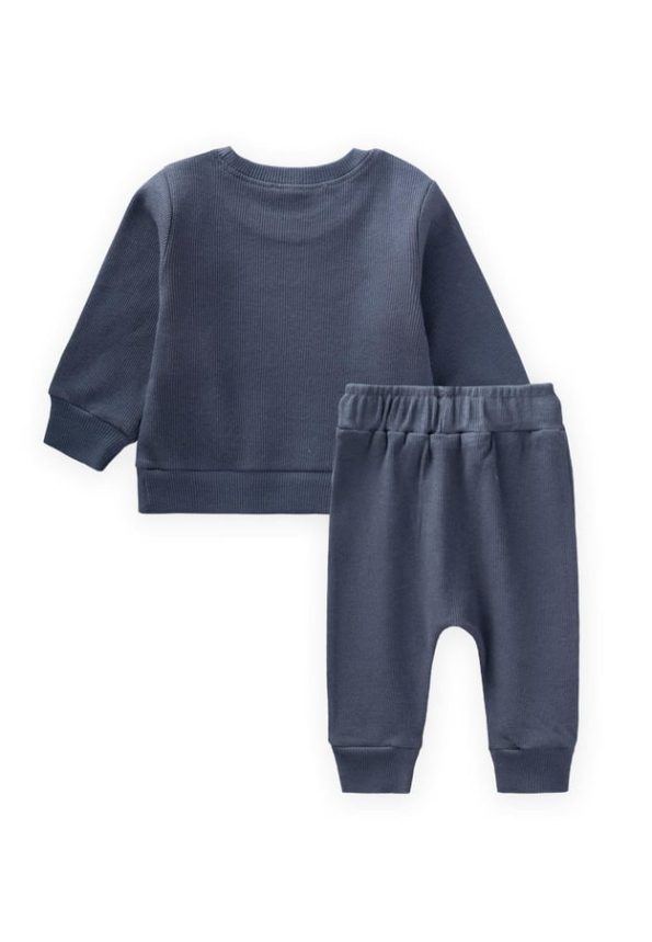 Be Cool Embroidered Sweatshirt Set for Ages 0-5 Navy Blue
