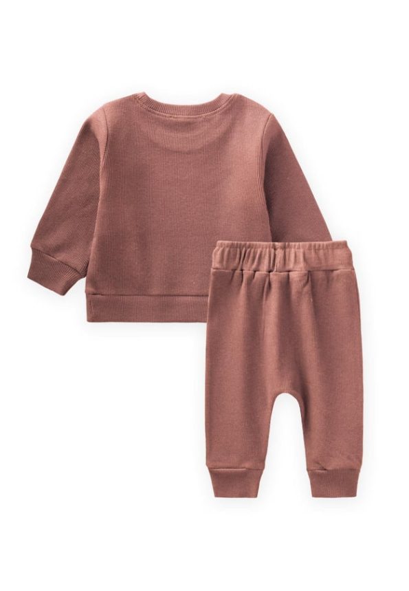 Be Cool Embroidered Sweatshirt Set 0-5 Years Dusty Pink