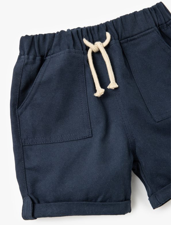 Boys' Cotton Basic Shorts with Pocket Detail