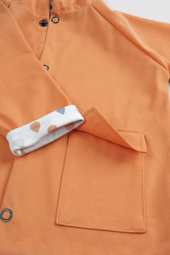 Hooded Organic Cotton Baby Raincoat Copper