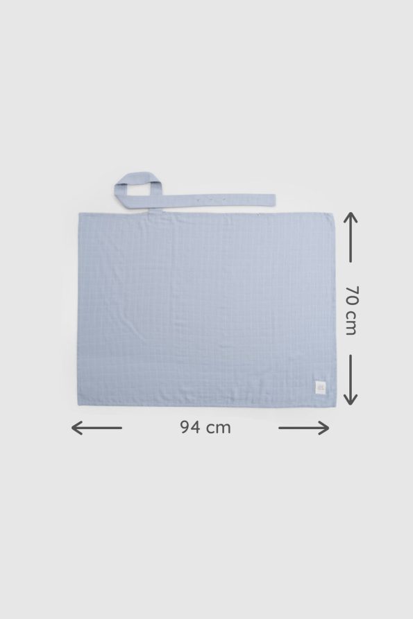 Organic Cotton Muslin Blue Nursing Bib