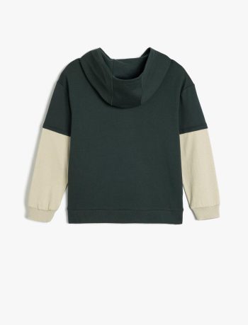 Boys' Hooded Sweatshirt with Print Details