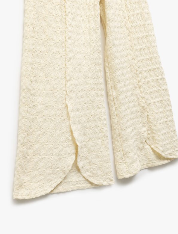 Girls' Palazzo Pants with Slit Detail and Elastic Waist