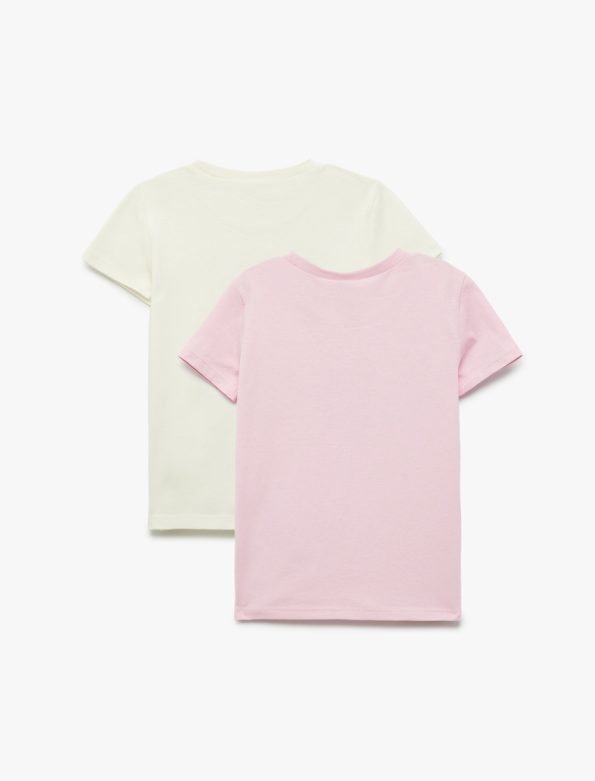 Girls' Cotton Printed Short Sleeve Crew Neck T-Shirt Set