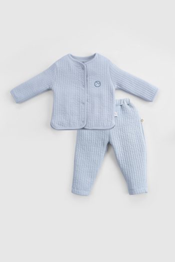 Quilted Blue Baby Set