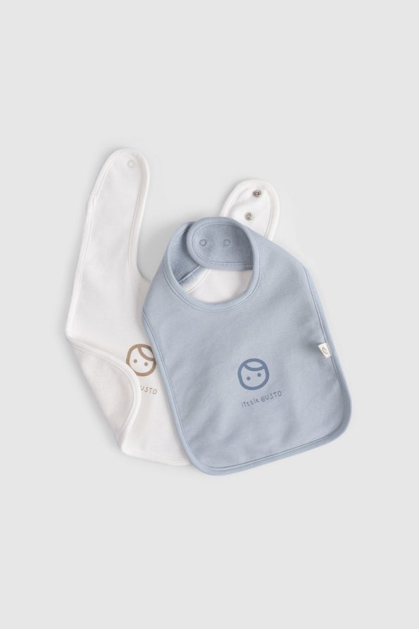 2-Pack Waterproof Blue - Cream Baby Bib