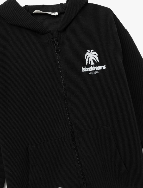 Boys' Palm Print Hooded Zip-Up Sweatshirt