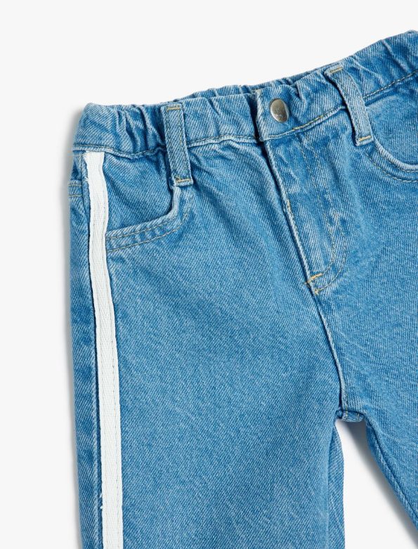 Girls' Cotton Pocket Jogger Cargo Pants with Stripe Details