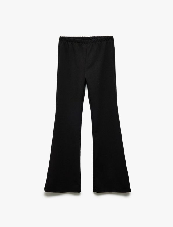 Girls' Slim Fit Flared Trousers with Slit Details