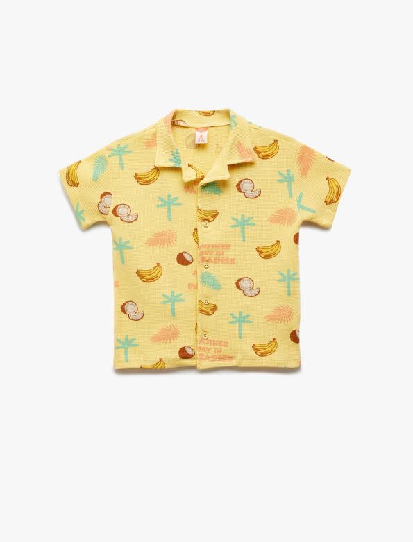 Boys' Cotton Fruit Print Short Sleeve Polo Shirt