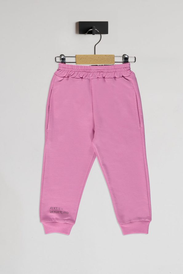 Pink Cotton Sweatshirt Set with Alice Print