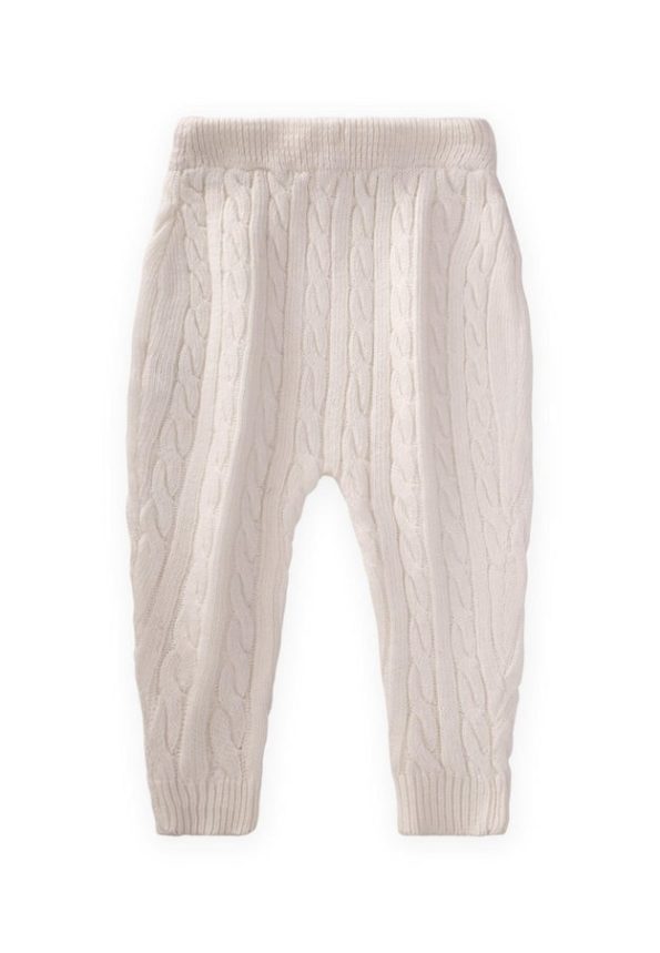 Braided Knit Pants for Ages 1-5 in Ecru