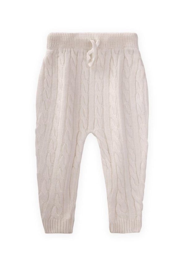 Braided Knit Pants for Ages 1-5 in Ecru