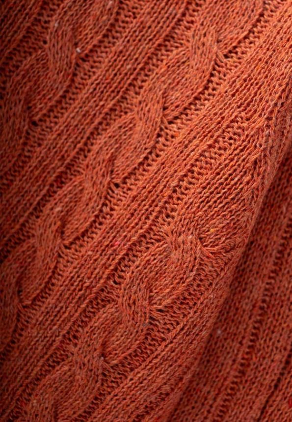 Braided Knit Pants for Ages 1-5 in Terracotta
