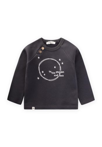 Embroidered Raglan Sleeve Sweatshirt for Ages 1-5 in Charcoal
