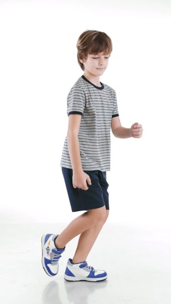 Denokids Boys Basic T-Shirt and Shorts Set