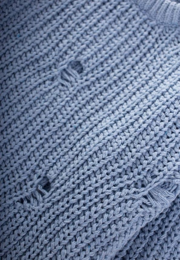 Knitted Sweater for Ages 2-8 in Light Blue