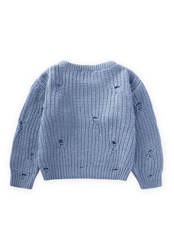 Knitted Sweater for Ages 2-8 in Light Blue