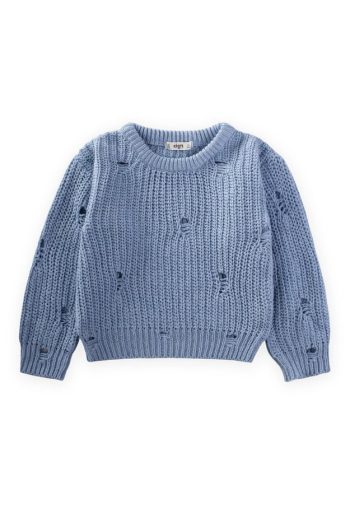Knitted Sweater for Ages 2-8 in Light Blue