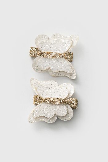 Silver Butterfly Hair Clips for Girls