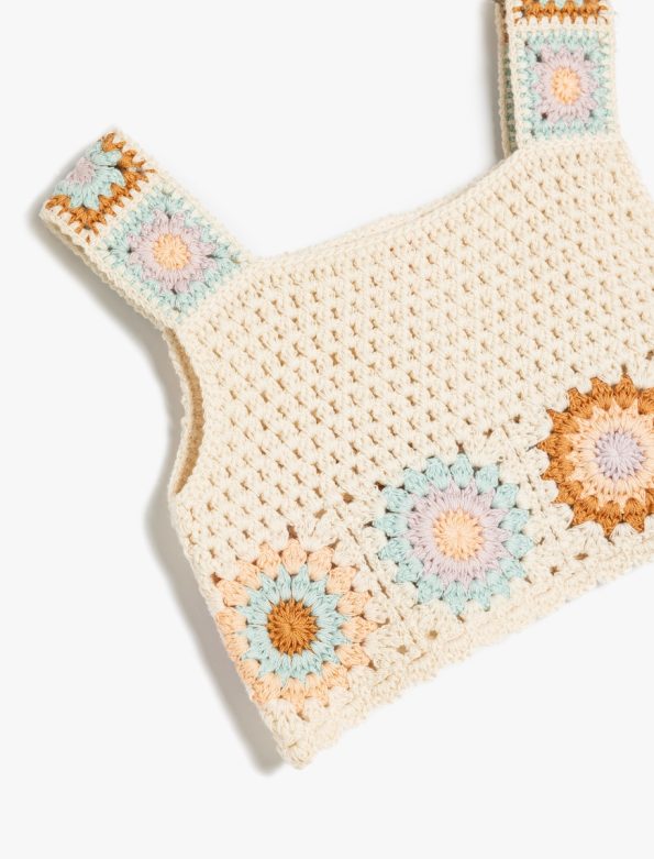 Girls' Cotton Crop Knit Tank Top with Square Neck