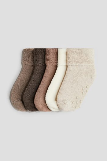 5-Pack Non-Slip Towel Socks