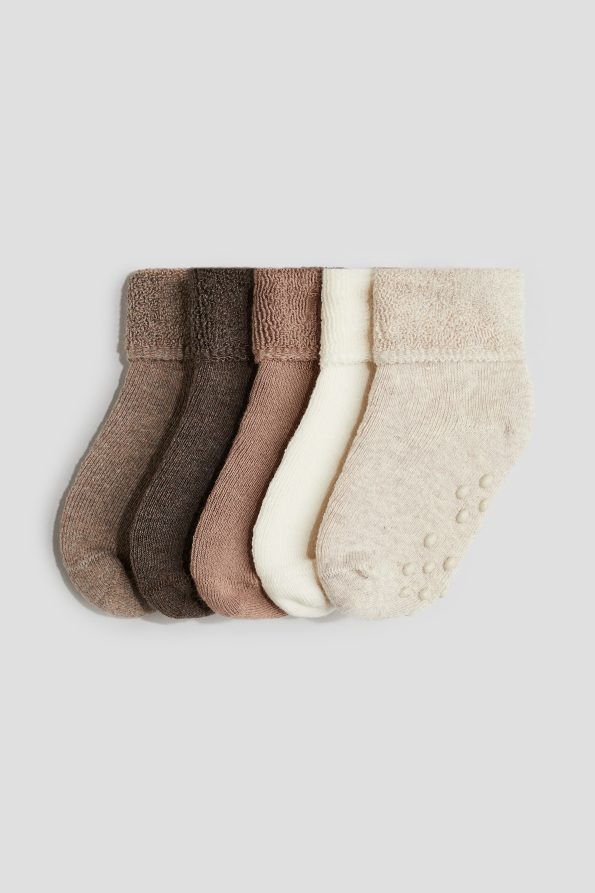 5-Pack Non-Slip Towel Socks