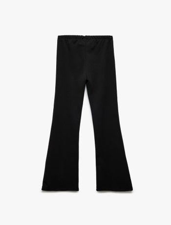 Girls' Slim Fit Flared Trousers with Slit Details