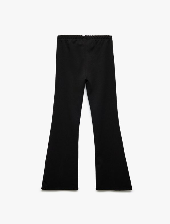 Girls' Slim Fit Flared Trousers with Slit Details