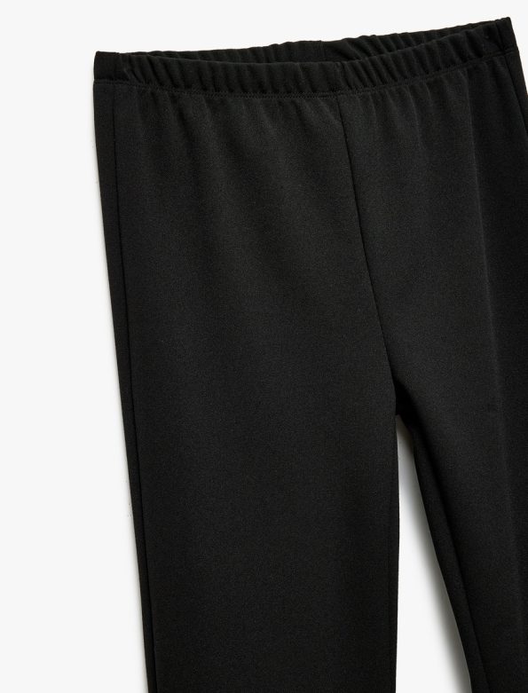 Girls' Slim Fit Flared Trousers with Slit Details