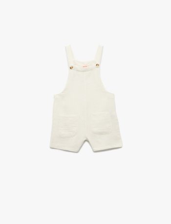 Baby Boy Button-Up Cotton Short Dungaree