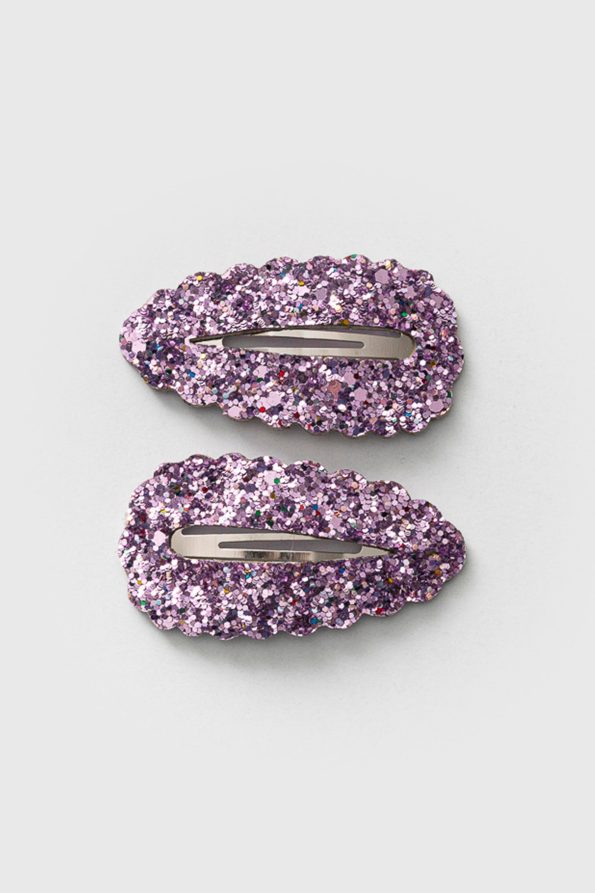 Purple Sequined Two-Piece Hair Clip for Girls