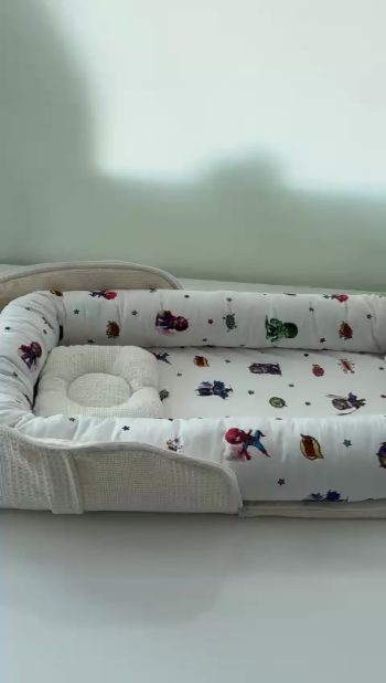 Jaju Baby Nest Portable Baby Nest with Bag Cute Character Design