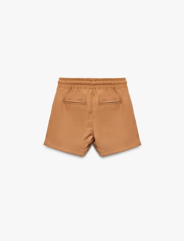 Boys' Drawstring Waist Pocket Detail Viscose Shorts