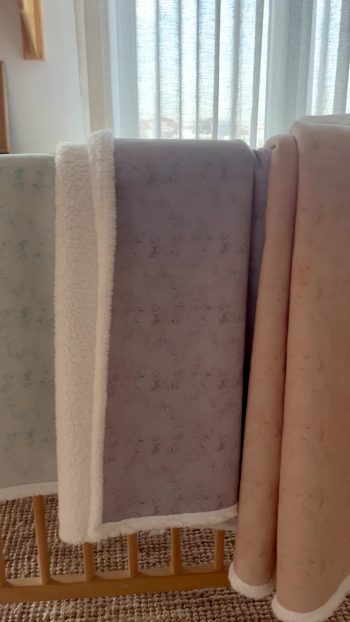HAMUR Fluffy Baby Blanket 80x100 Cm Solid Sage Green