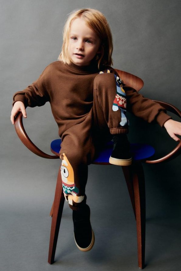 Boys' Cotton Brown Bluey Sweatshirt and Jogger Set
