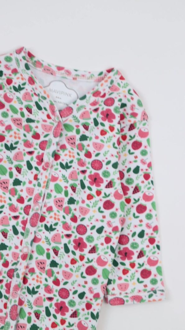 Mavipink Baby Girl 100% Cotton Snap Crotch Floral Romper